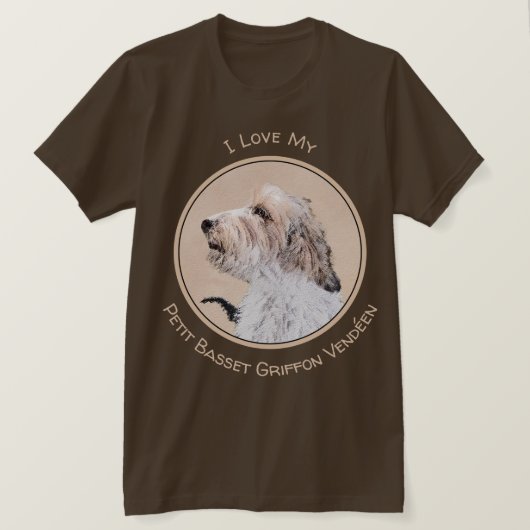 Petit Basset Griffon Vendéen Painting - Dog Art T-shirt (Design voorkant)
