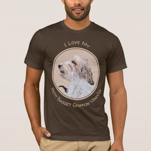 Petit Basset Griffon Vendéen Painting - Dog Art T-shirt (Voorkant)