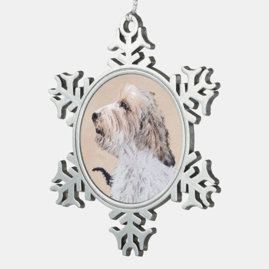 Petit Basset Griffon Vendéen Painting - Dog Art Tin Sneeuwvlok Ornament (Rechts)