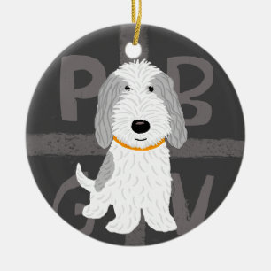 Petit Basset Griffon Vendeen PBGV Dog Holiday Keramisch Ornament