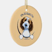 Petit Basset Griffon Vendeen PBGV IAAM Keramisch Ornament (Rechts)