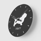 Petit Basset Griffon Vendeen PBGV Silhouette Ronde Klok (Hoek)