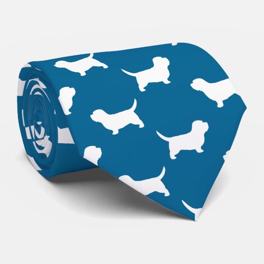 Petit Basset Griffon Vendeen PBGV Silhouetten Stropdas (Opgerold)