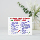 PETIT BASSET GRIFFON VENDEEN Property Law 2 Briefkaart (Staand voorkant)
