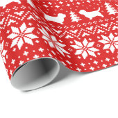 Petit Basset Griffon Vendeen Silhouettes Kerst Cadeaupapier (Rol Hoek)