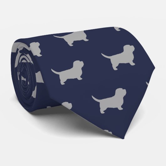 Petit Basset Griffon Vendeen Silhouettes PBGV Stropdas (Opgerold)