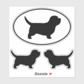Petit Basset Griffon Vendeen Silhouettes Stickers (Vel)