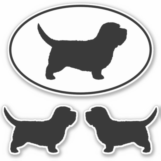 Petit Basset Griffon Vendeen Silhouettes Stickers (Voorkant)