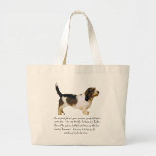 Petit Basset Griffon Vendeen Vrouw Grote Tote Bag