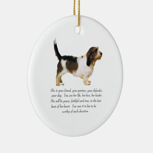 Petit Basset Griffon Vendeen Vrouw Keramisch Ornament (Rechts)