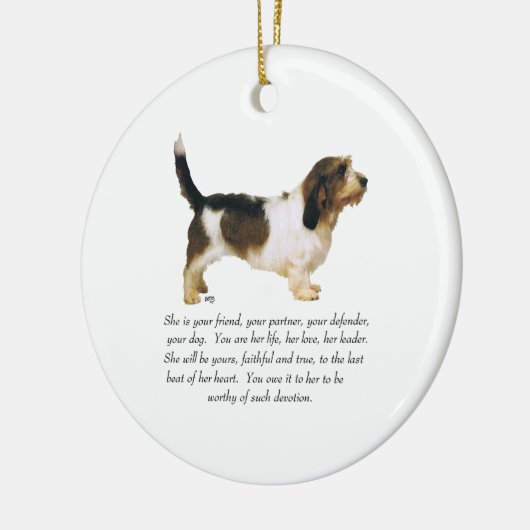 Petit Basset Griffon Vendeen Vrouw Keramisch Ornament (Links)