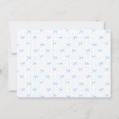 Petit Blau Whimsical Bows Monogram Notitiekaart (Achterkant)