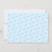 Petit Blue Whimsical Bows Daisy Monogram Notecard Bedankkaart (Achterkant)