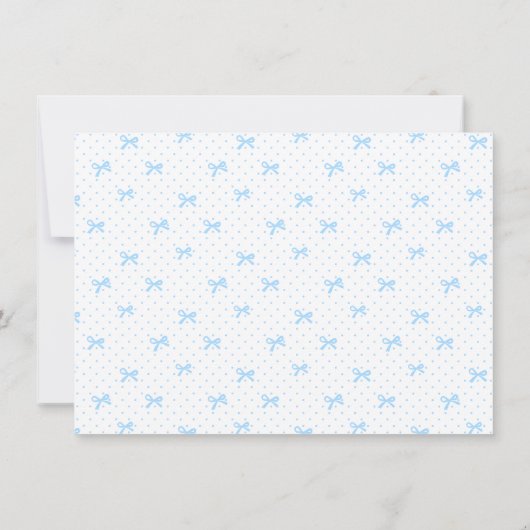 Petit Blue Whimsical Bows Monogram Notecard Bedankkaart (Achterkant)