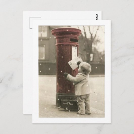 Petit enfant postant briefkaart (Voorkant / Achterkant)