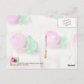 Petit Fours is bedekt met delicate, roze roze roze Briefkaart (Achterkant)