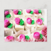 Petit Fours is bedekt met delicate, roze roze roze Briefkaart (Voorkant)