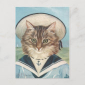 Petit garçon mer chat briefkaart (Voorkant)