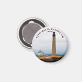 Petit Manan Lighthouse, Maine Round Magnet (Voorkant / Achterkant)