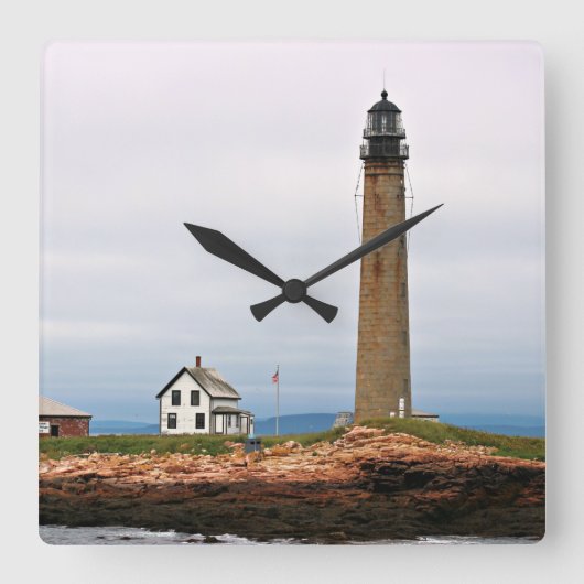Petit Manan Lighthouse, Maine Wall Clock Vierkante Klok (Voorkant)