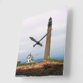 Petit Manan Lighthouse, Maine Wall Clock Vierkante Klok (Hoek)