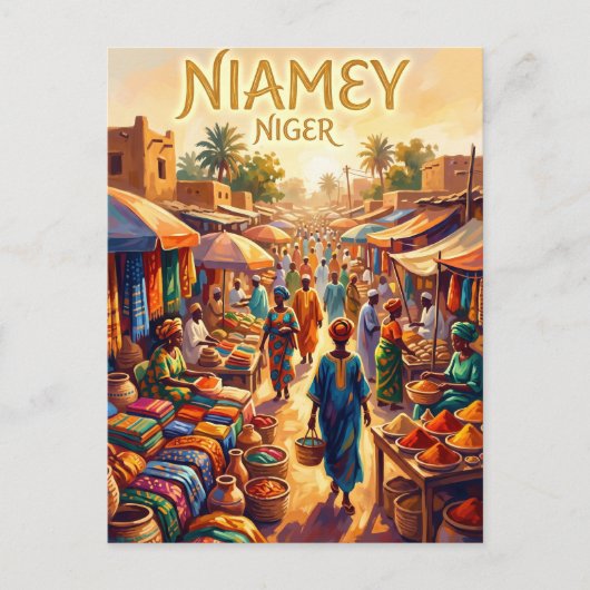 Petit Marché Niger Briefkaart (Voorkant)