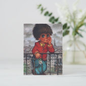 Petit Poulbot à la fleur Briefkaart (Staand voorkant)