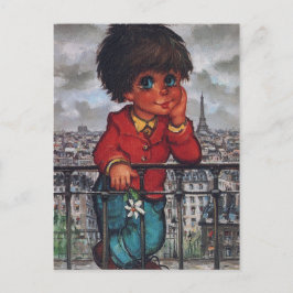 Petit Poulbot à la fleur Briefkaart