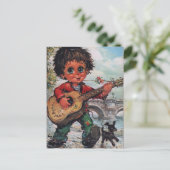 Petit Poulbot à la guitare Briefkaart (Staand voorkant)