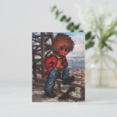Petit Poulbot à la Tour Eiffel Briefkaart (Staand voorkant)