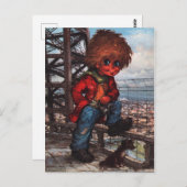 Petit Poulbot à la Tour Eiffel Briefkaart (Voorkant / Achterkant)