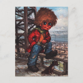 Petit Poulbot à la Tour Eiffel Briefkaart