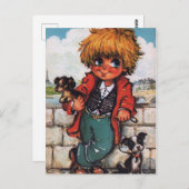 Petit Poulbot avec petits chiens Briefkaart (Voorkant / Achterkant)