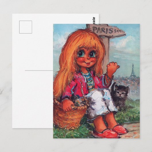 Petit Poulbot en chaton Briefkaart (Voorkant / Achterkant)