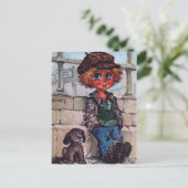 Petit Poulbot et son chien Briefkaart (Staand voorkant)