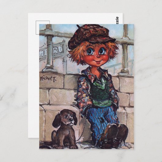 Petit Poulbot et son chien Briefkaart (Voorkant / Achterkant)