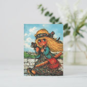 Petit Poulbot hippie Briefkaart (Staand voorkant)