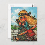 Petit Poulbot hippie Briefkaart (Voorkant / Achterkant)