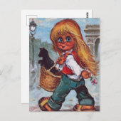 Petit Poulbot sur les Champs Elysées Briefkaart (Voorkant / Achterkant)