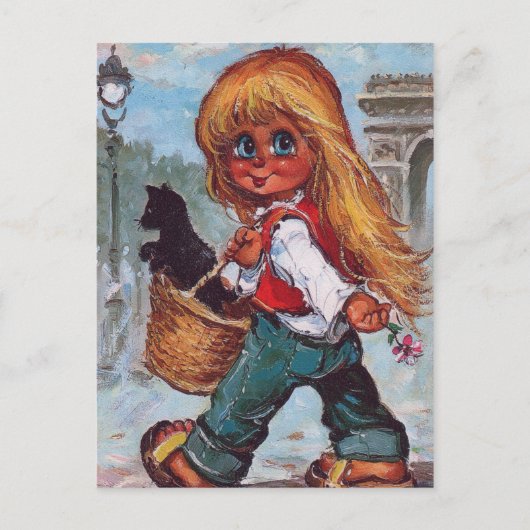 Petit Poulbot sur les Champs Elysées Briefkaart (Voorkant)