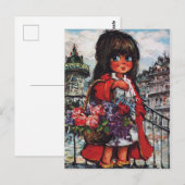 Petit Poulbot vendeuse de fleurs Briefkaart (Voorkant / Achterkant)