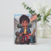 Petit Poulbot voyageur Briefkaart (Staand voorkant)
