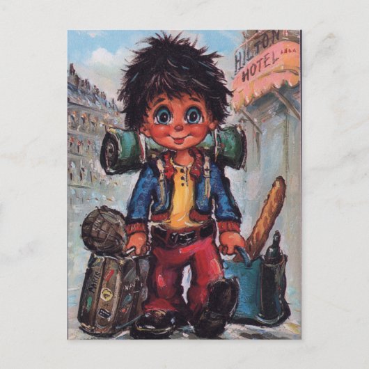 Petit Poulbot voyageur Briefkaart (Voorkant)