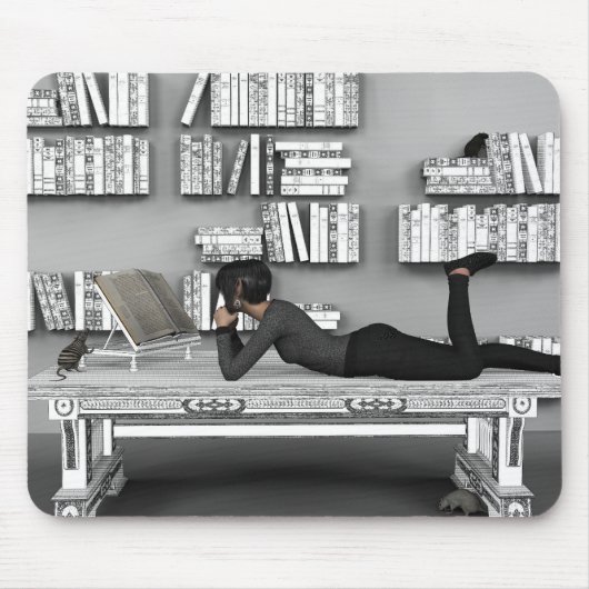 Petit rat de bibliothèque (boekenworm) muismat (Voorkant)