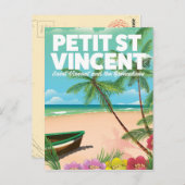 Petit Saint Vincent  strand poster Briefkaart (Voorkant / Achterkant)
