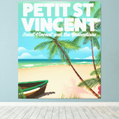 Petit Saint Vincent strand poster Canvas Afdruk (Insitu (Houten vloer))