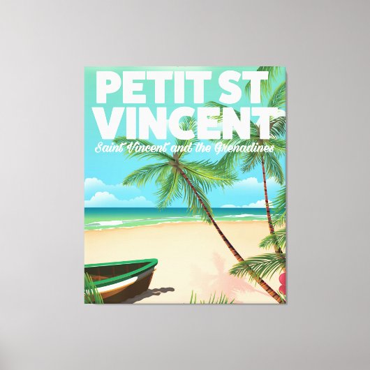 Petit Saint Vincent strand poster Canvas Afdruk (Voorkant)
