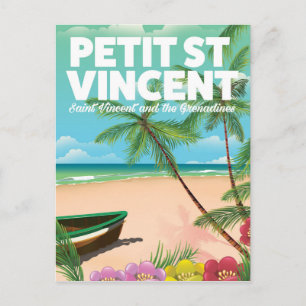 Petit Saint Vincent vintage stijl strandposter Briefkaart