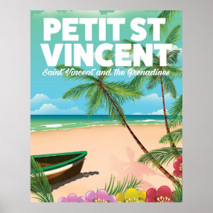 Petit Saint Vincent vintage stijl strandposter Poster