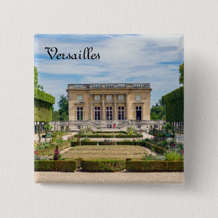 Petit Trianon en Franse tuin in Versailles Vierkante Button 5,1 Cm